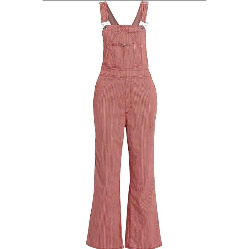 Rag & Bone Striped Cottonblend Twill Overalls Size XS
